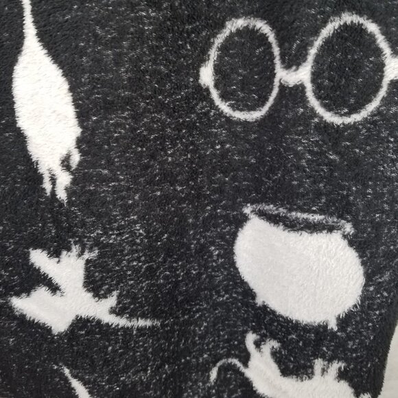 HARRY POTTER Super Soft Plush Blanket Throw 60"x90" Black White Houses Wand Hat - Picture 9 of 12